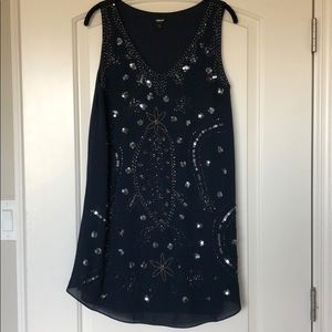 Sequins navy blue dress